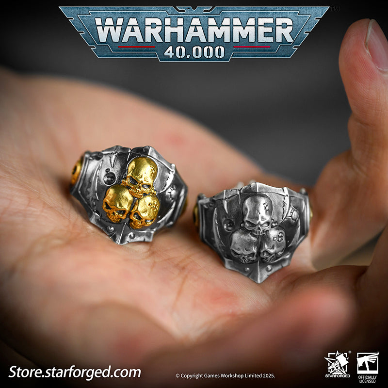 Starforged Warhammer 40K Ring of the Plague Dominus Death Guard Sliver Rings Accessories Jewelry The Death Guard were the XIV Astartes Legion, gene-sons of Mortarion. Once loyal sentinels of the Imperium, they turned against the Emperor during the galaxy-shattering Horus Heresy.For ten millennia since, they have stalked the stars as Nurgle's Chosen - living vessels of countless pestilences, silently spreading death and corruption across worlds.